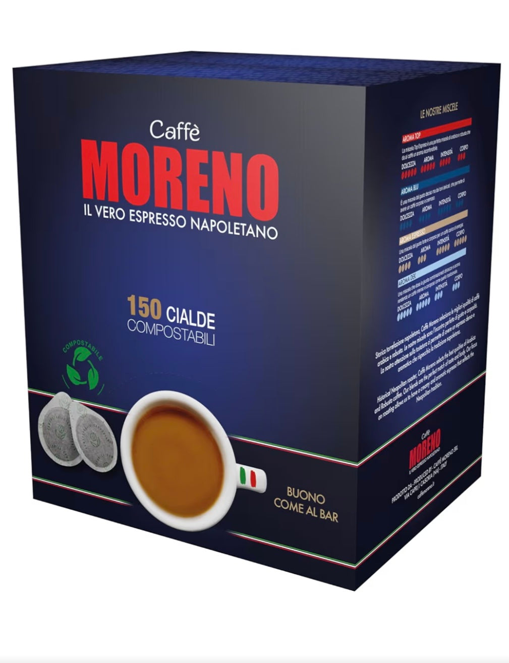 CIALDE COMPOSTABILI ESE 44 MM MISCELA AROMA ESPRESSO- CAFFE' MORENO