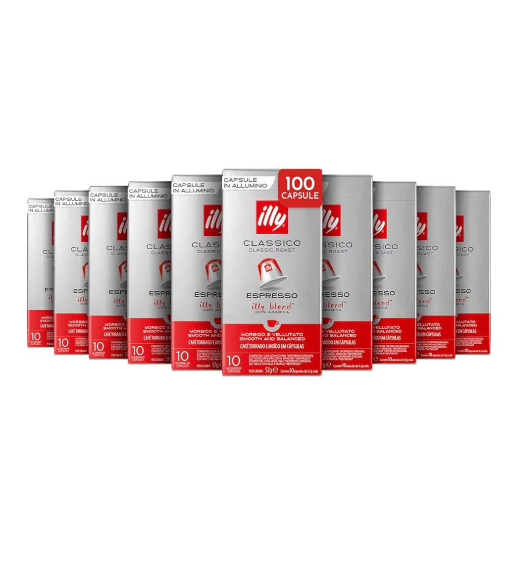 Illy classico compatibile in alluminio nespresso 10pz