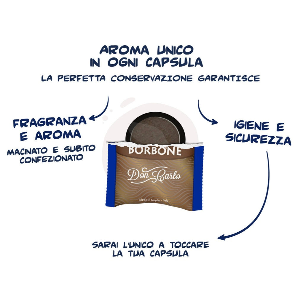 100 Capsule Borbone Compatibili Don Carlo Miscela BLU