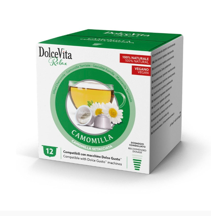 Camomilla Capsule compatibili con i sistemi
Nescafé Dolce Gusto®* 12pz