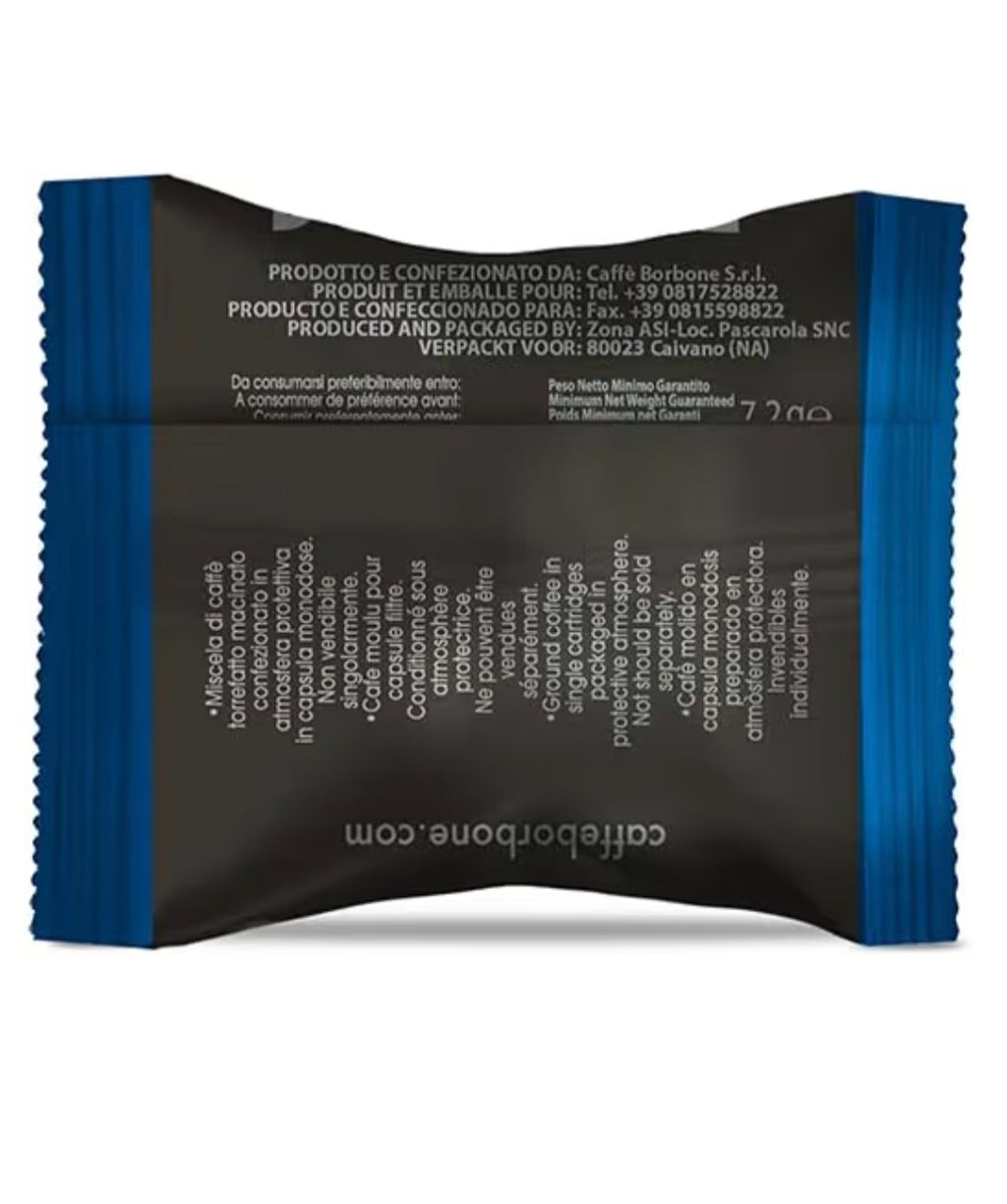 100 Capsule Borbone Miscela BLU
Compatibili con macchine a marchio Lavazza®* Espresso Point®*