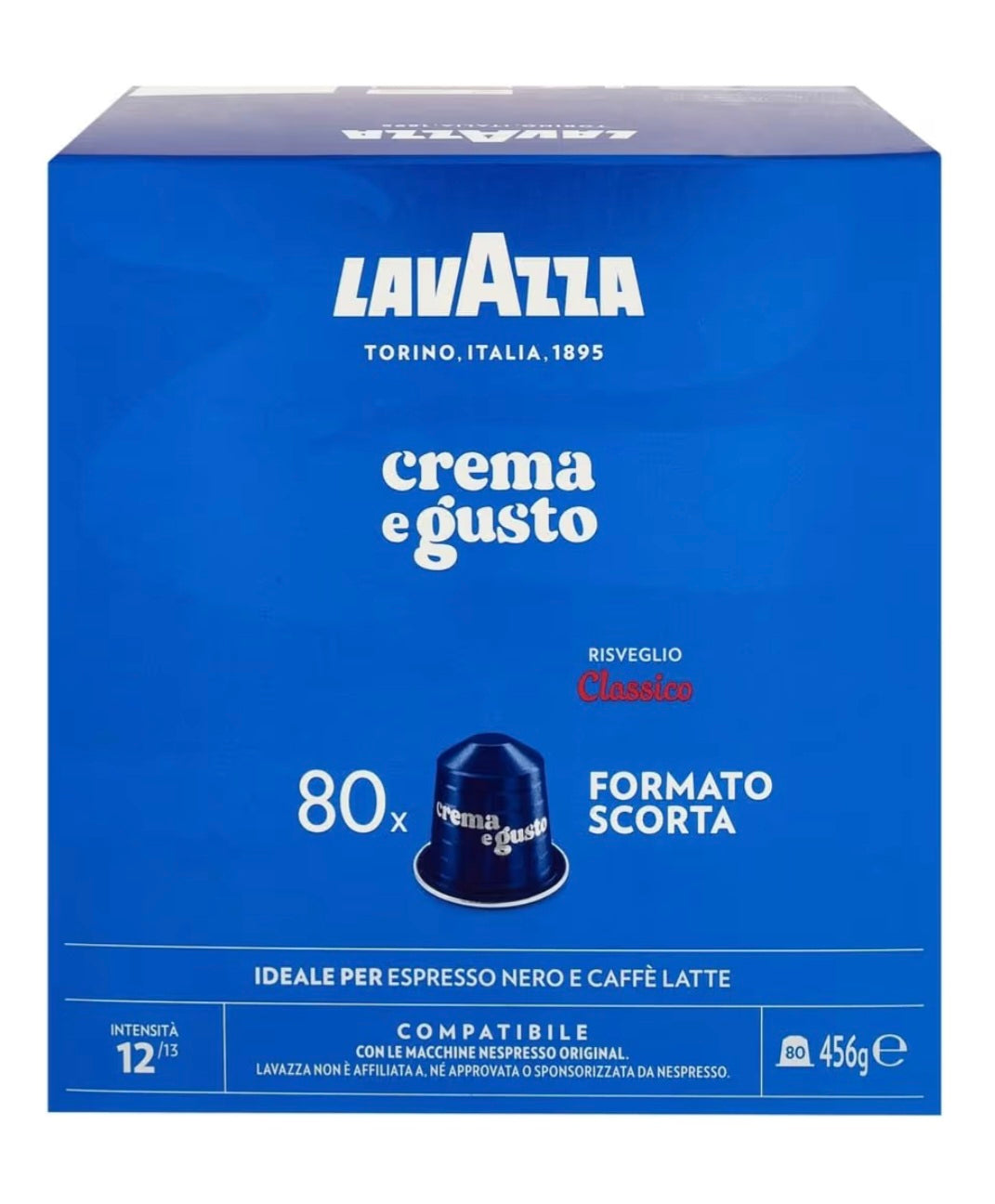 Lavazza crema e gusto in alluminio compatibile con nespresso 80pz