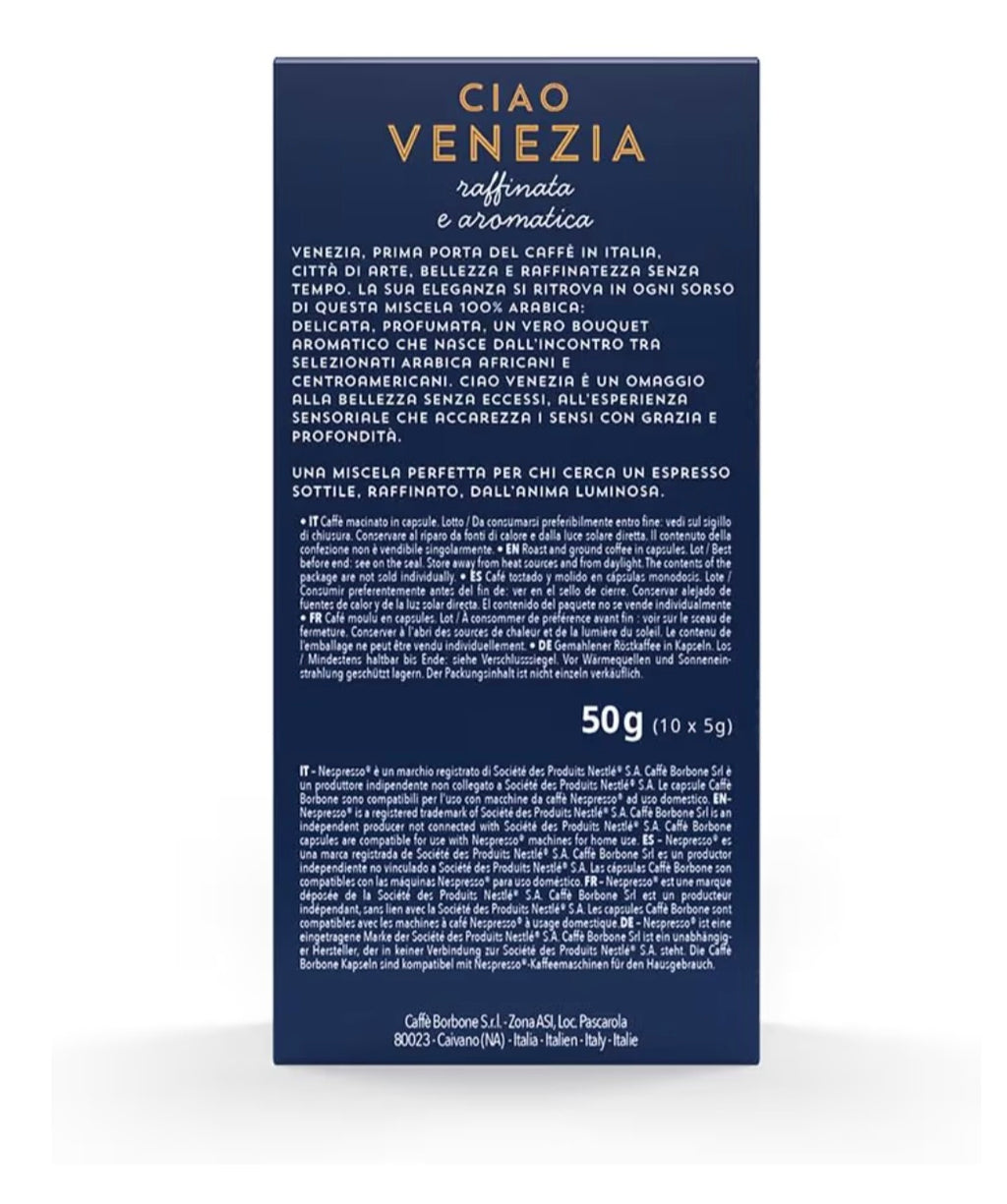 Nuove 100 Capsule in Alluminio COMPATIBILI con macchine Nespresso®* miscela Ciao Venezia