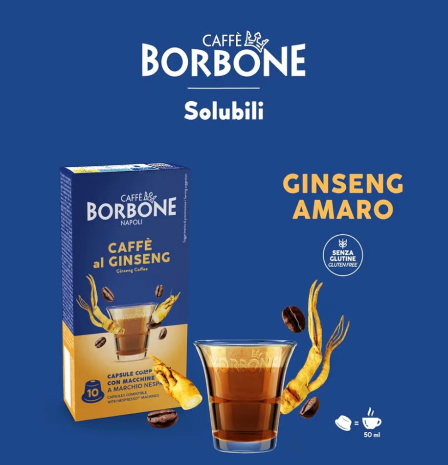 10 Capsule Borbone Solubile GINSENG AMARO *Nespresso