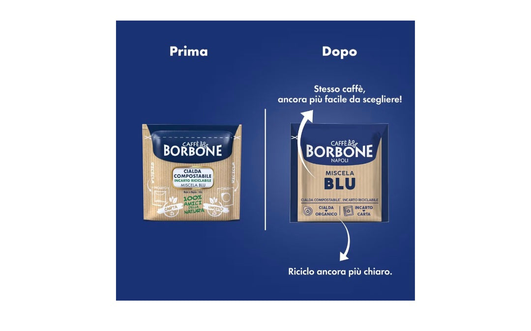 150 Cialde ESE 44 mm Caffè Borbone Miscela BLU