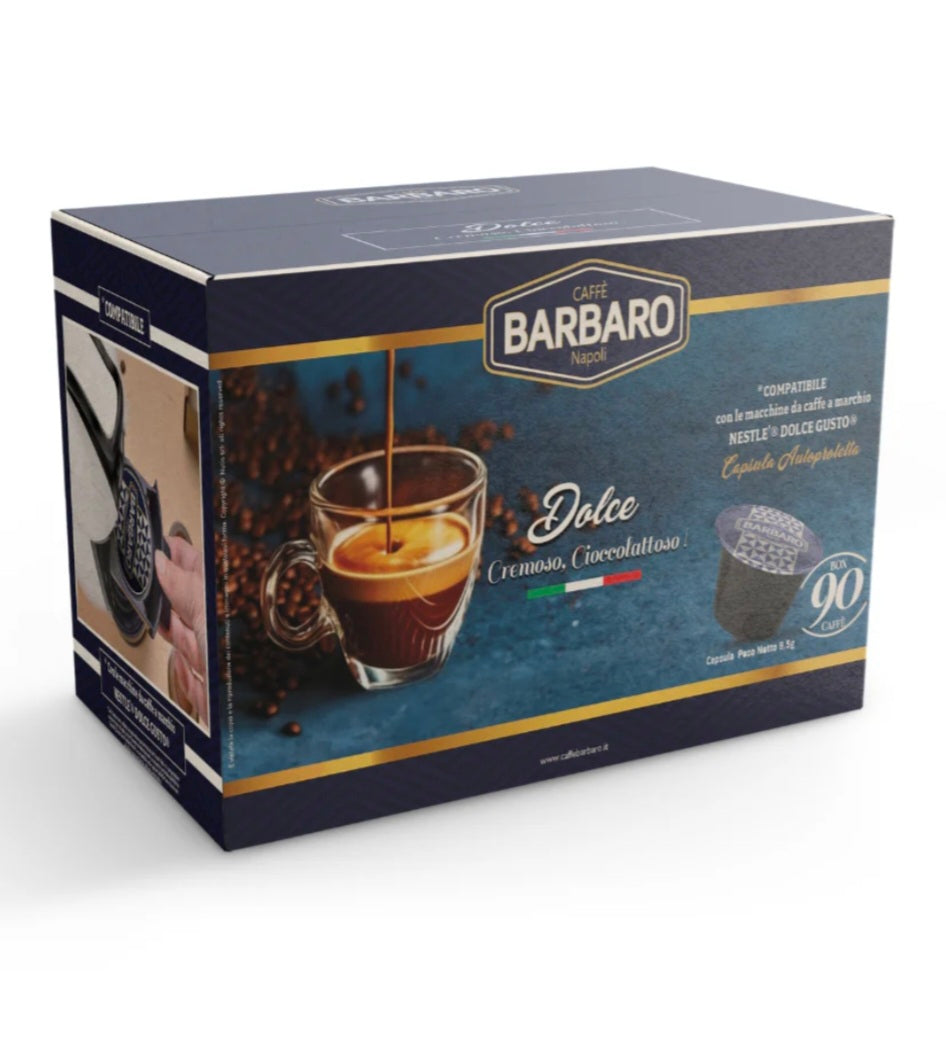 90 Capsule Caffè Barbaro compatibili con macchine da caffè a marchio Nescafé®* Dolce Gusto®* - Rosa -