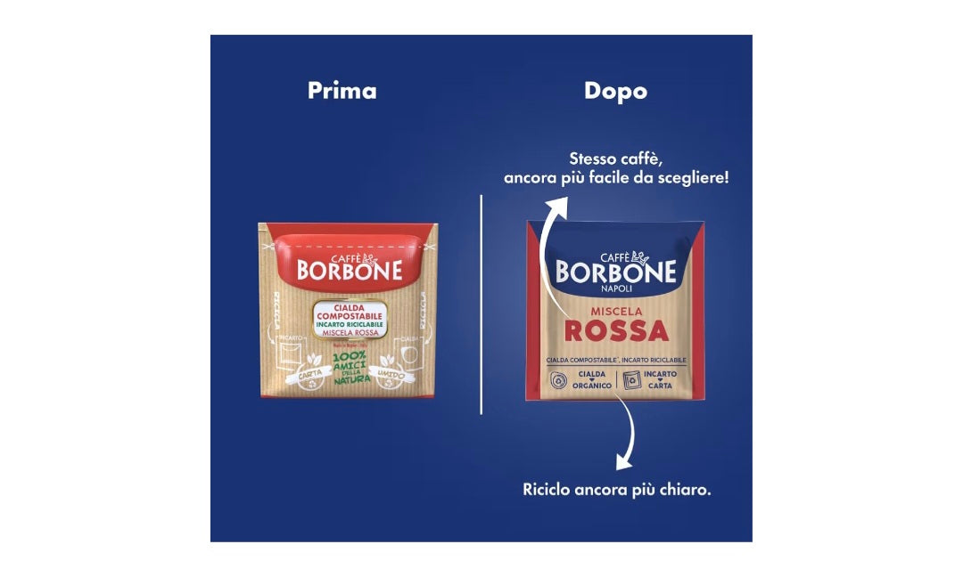 150 Cialde ESE 44 mm Caffè Borbone Miscela ROSSA
