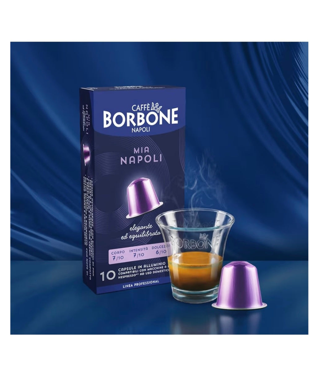 Nuove 100 Capsule in Alluminio COMPATIBILI con macchine Nespresso®* miscela Mia Napoli