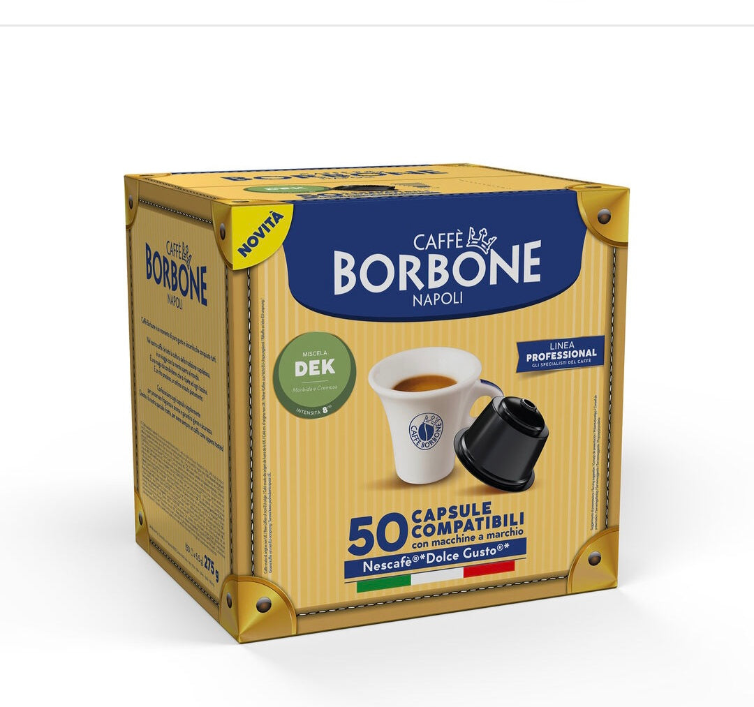 50 Nuove Capsule Borbone Compatibili con Macchine da Caffè Nescafè®* Dolce Gusto®* Miscela Dek