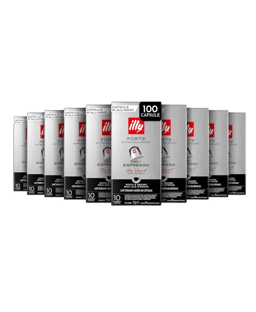 Illy forte compatibile in alluminio nespresso 10pz