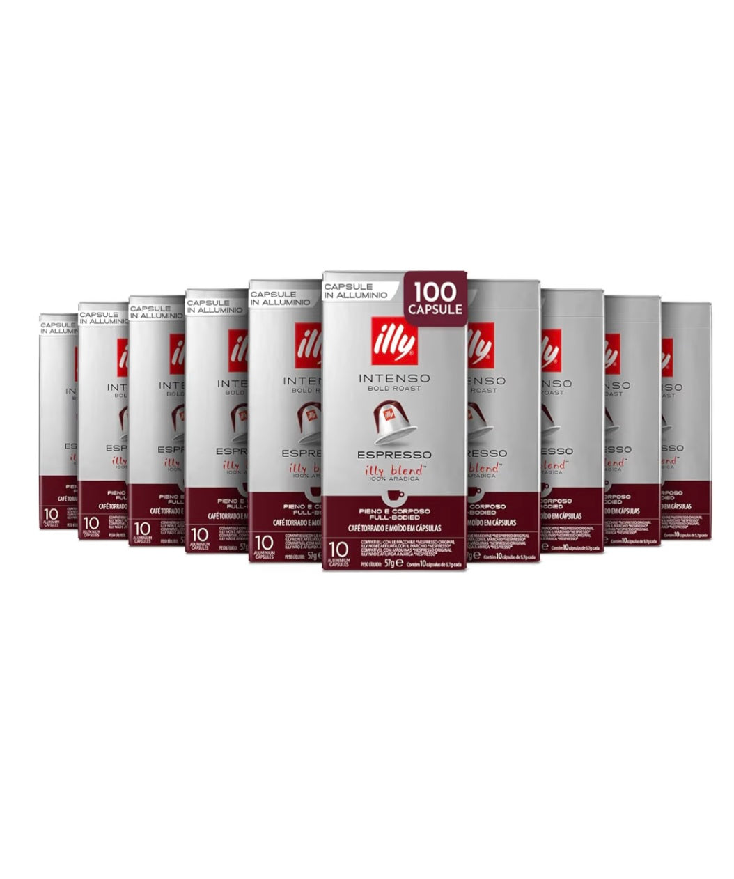 Illy intenso compatibile in alluminio nespresso 10pz