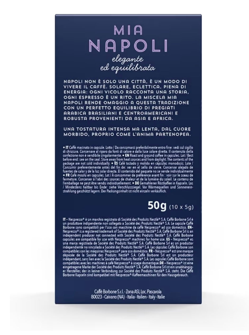 Nuove 100 Capsule in Alluminio COMPATIBILI con macchine Nespresso®* miscela Mia Napoli