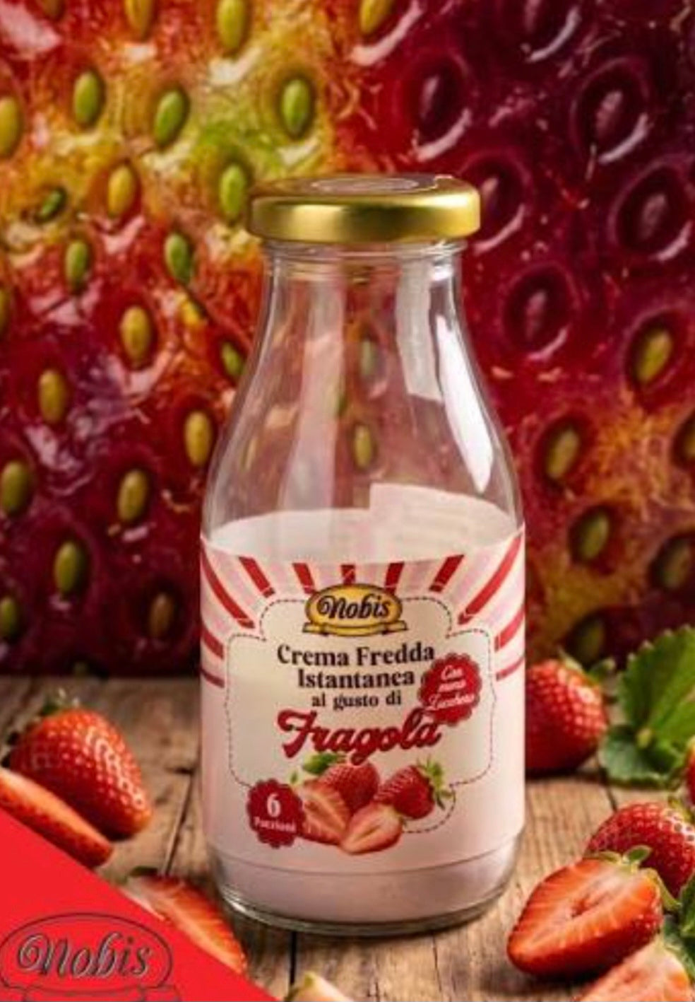 Crema fredda istantanea al gusto di fragola 🍓