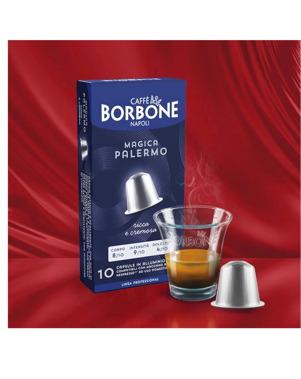 Nuove 100 Capsule in Alluminio COMPATIBILI con macchine Nespresso®* miscela Magica Palermo